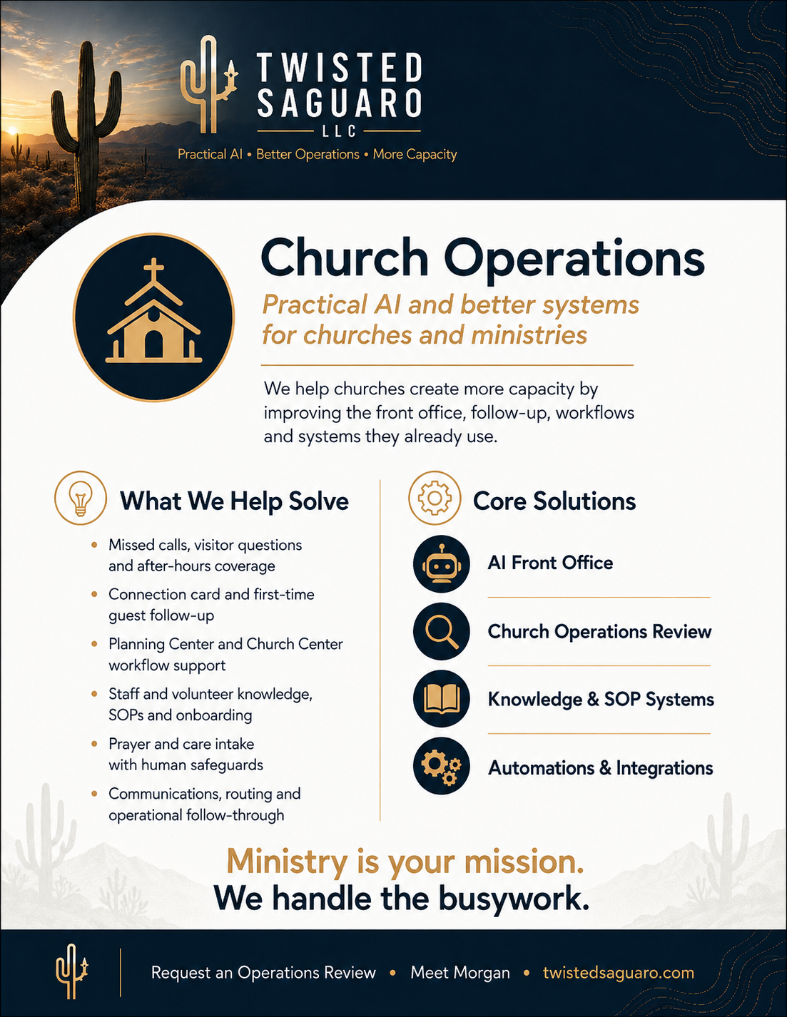 Twisted Saguaro Operations Church Operations overview